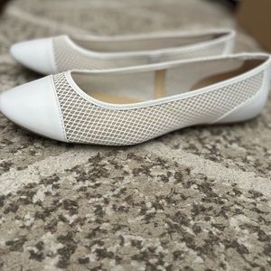 White 8 1/2 Karl Lagerfeld flat shoes. Brand new